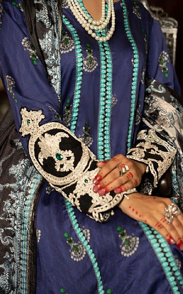 Almirah Navy Blue Cotton Silk Suit | Pakistani Winter Dresses- Image 2