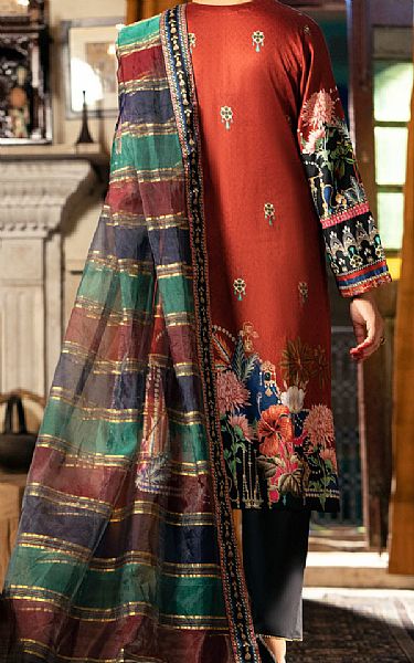 Almirah Multicolor Cotton Silk Suit | Pakistani Winter Dresses- Image 2