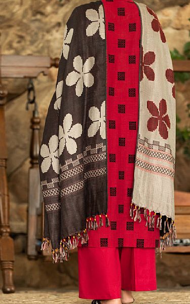 Almirah Scarlet Yarn Dyed Suit | Pakistani Winter Dresses- Image 2