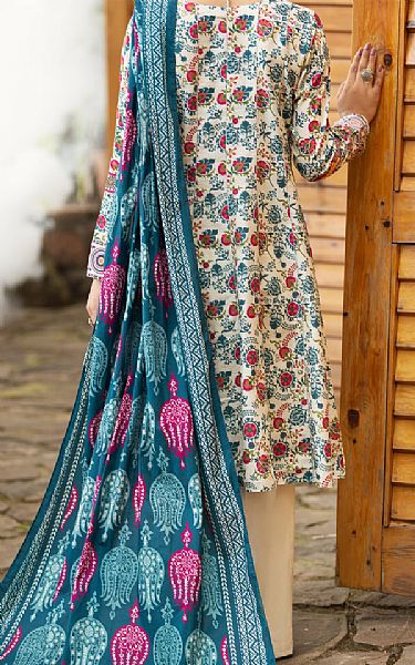 Almirah Off-white Cambric Suit (2 Pcs) | Pakistani Winter Dresses- Image 2