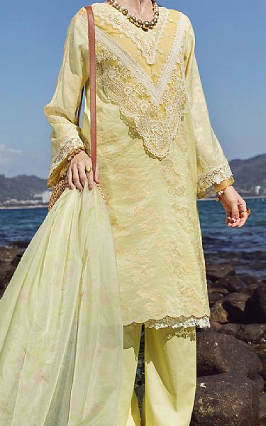 Almirah Cream Jacquard Suit | Pakistani Dresses in USA- Image 1
