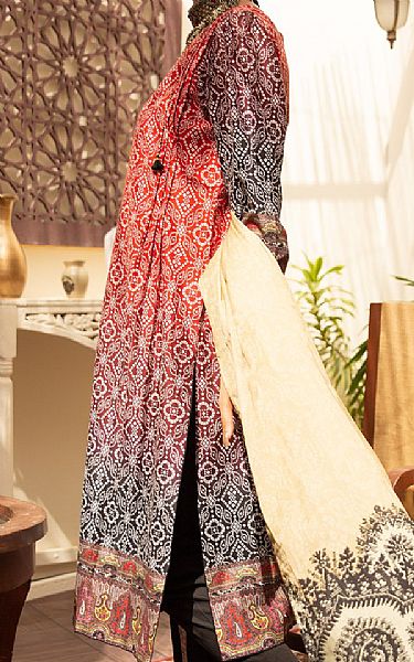 Almirah Red Cambric Suit (2 Pcs) | Pakistani Dresses in USA- Image 2