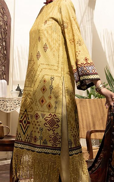 Almirah Light Golden Cambric Suit (2 Pcs) | Pakistani Dresses in USA- Image 2