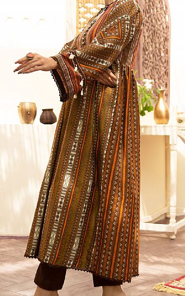 Almirah Golden Brown Cambric Suit (2 Pcs) | Pakistani Dresses in USA- Image 2