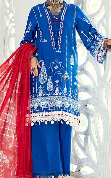 Almirah Royal Blue Lawn Suit | Pakistani Dresses in USA- Image 1