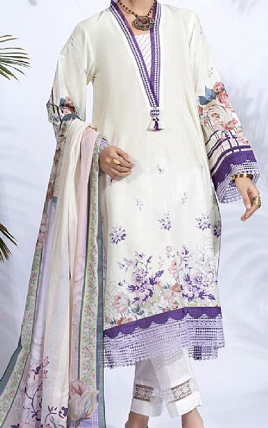 Almirah White Lawn Suit (2 Pcs) | Pakistani Dresses in USA- Image 1
