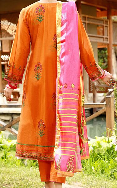 Almirah Safety Orange Lawn Suit | Pakistani Dresses in USA- Image 2