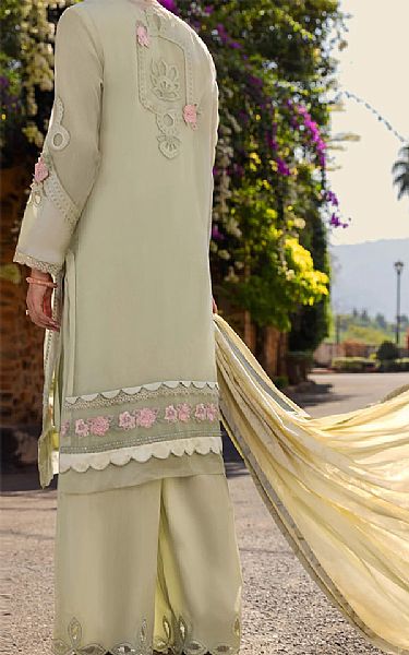 Almirah Tea Green Organza Suit | Pakistani Embroidered Chiffon Dresses- Image 2