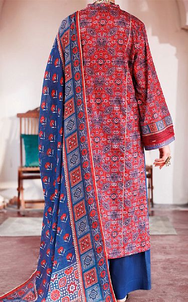 Almirah Maroon/Blue Cambric Suit | Pakistani Winter Dresses in USA- Image 2