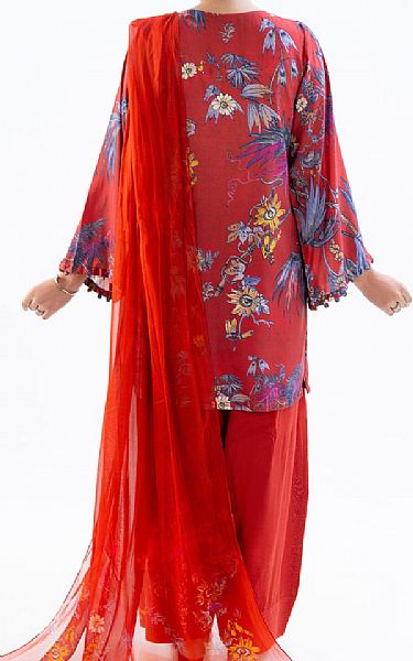 Almirah Faded Red Cambric Suit (2 pcs) | Pakistani Winter Dresses in USA- Image 2