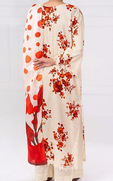 Almirah Ivory Cambric Suit (2 pcs) | Pakistani Winter Dresses in USA- Image 2