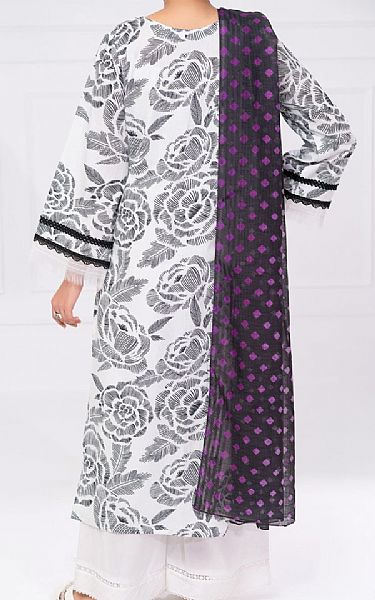 Almirah Off White/Black Cambric Suit (2 pcs) | Pakistani Winter Dresses in USA- Image 2