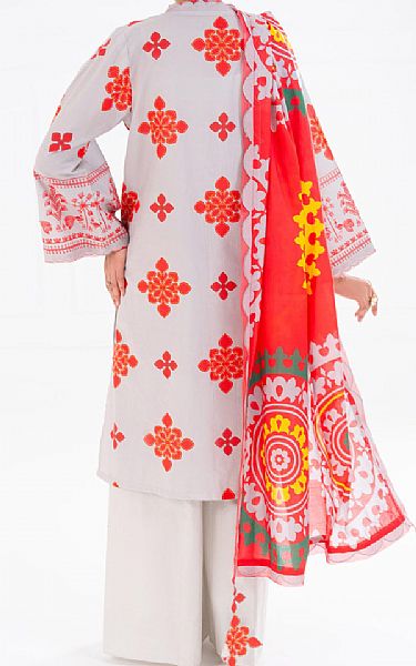 Almirah Light Grey Cambric Suit (2 pcs) | Pakistani Winter Dresses in USA- Image 2