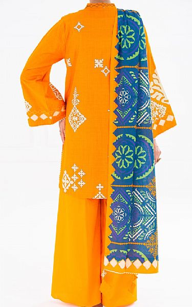 Almirah Orange Cambric Suit (2 pcs) | Pakistani Winter Dresses in USA- Image 2