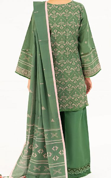 Almirah Hazel Green Cambric Suit (2 pcs) | Pakistani Winter Dresses in USA- Image 2