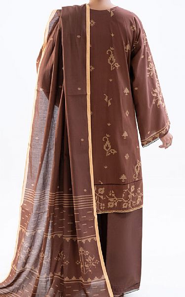 Almirah Congo Brown Cambric Suit (2 pcs) | Pakistani Winter Dresses in USA- Image 2