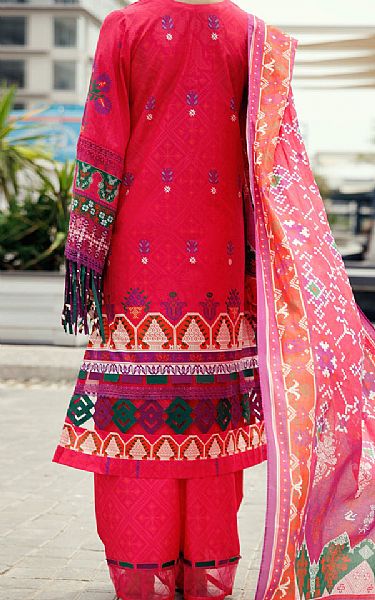 Almirah Cerise Pink Cambric Suit | Pakistani Winter Dresses in USA- Image 2