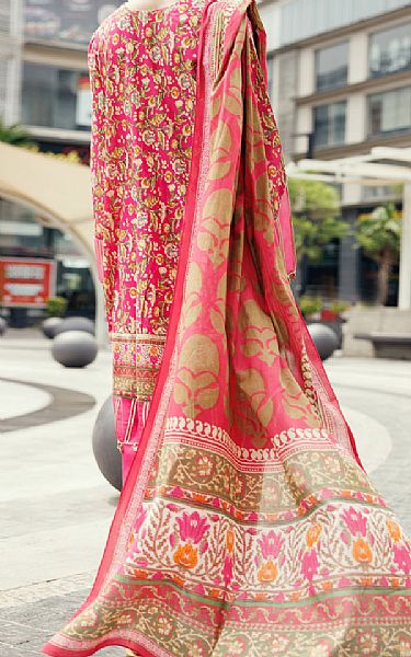 Almirah Cerise Pink Cambric Suit (2 pcs) | Pakistani Winter Dresses in USA- Image 2