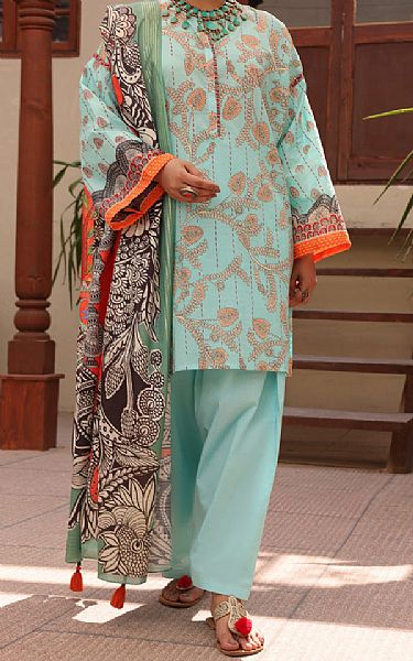 Almirah Aqua Lawn Suit | Pakistani Lawn Suits- Image 1