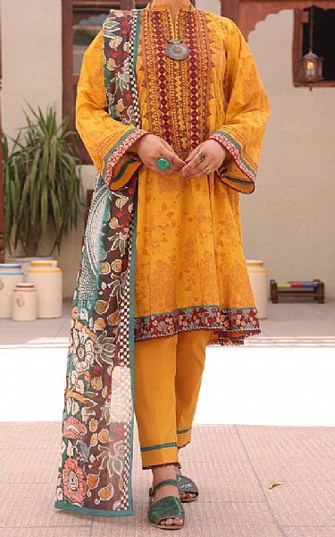 Almirah Mustard Lawn Suit | Pakistani Lawn Suits- Image 1