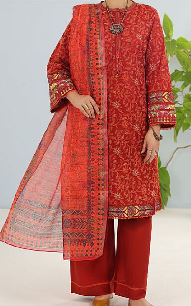 Almirah Rust Lawn Suit | Pakistani Lawn Dress in USA- Image 1