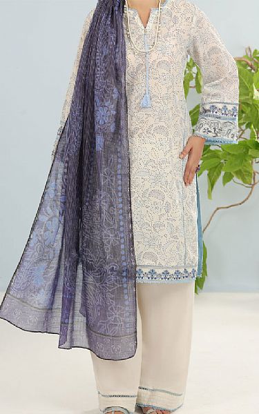 Almirah Off-white Lawn Suit | Pakistani Lawn Dress in USA- Image 1