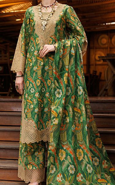 Almirah Green Lawn Suit | Pakistani Lawn Dress in USA- Image 1