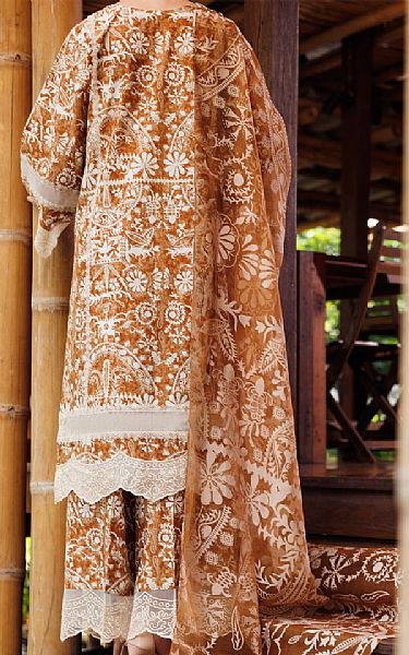 Almirah White/Brown Lawn Suit | Pakistani Lawn Dress in USA- Image 2
