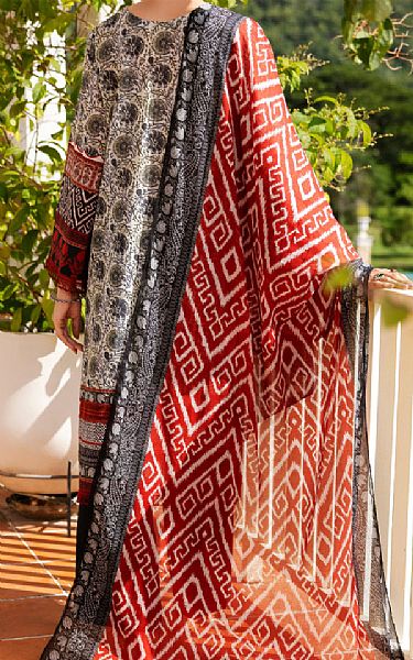 Almirah White/Red Lawn Suit | Pakistani Lawn Dress in USA- Image 2