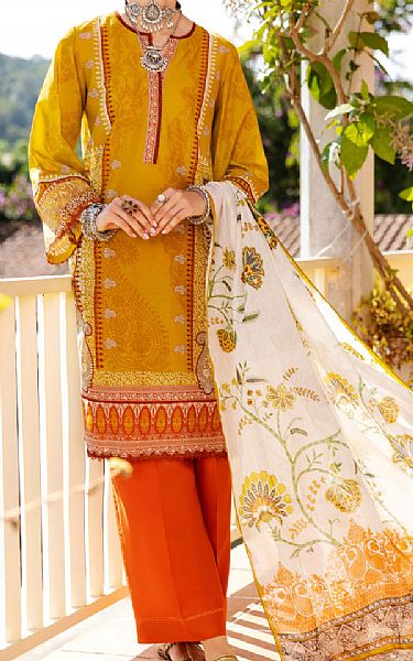 Almirah Mustard Lawn Suit | Pakistani Lawn Dress in USA- Image 1