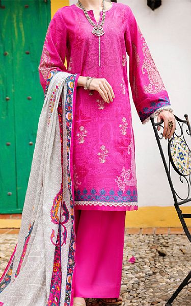 Almirah Hot Pink Lawn Suit | Pakistani Lawn Dress in USA- Image 1