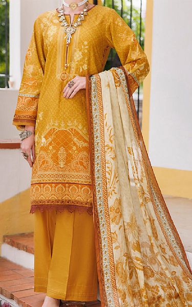 Almirah Mustard Lawn Suit | Pakistani Lawn Dress in USA- Image 1