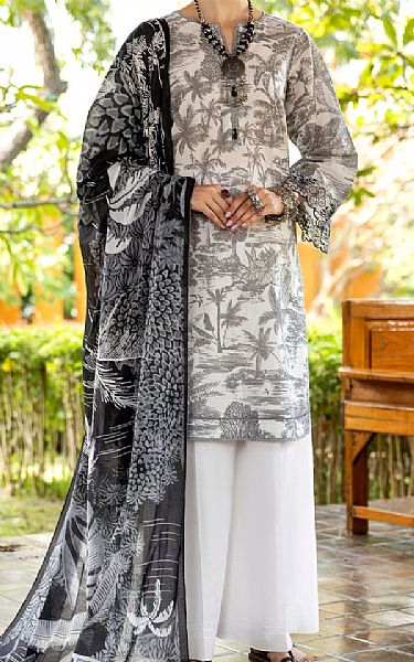 Almirah White/Grey Lawn Suit | Pakistani Lawn Dress in USA- Image 1