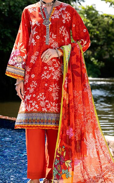 Almirah Red Lawn Suit | Pakistani Lawn Dress in USA- Image 1