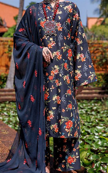 Almirah Navy Blue Lawn Suit | Pakistani Lawn Dress in USA- Image 1