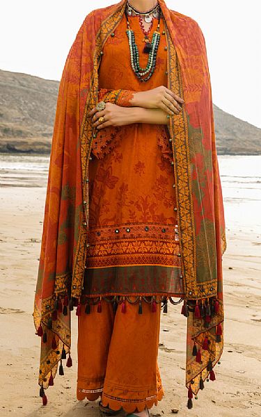 Almirah Orange Lawn Suit | Pakistani Lawn Dress in USA- Image 1