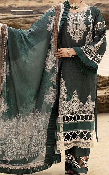 Almirah Green Lawn Suit | Pakistani Lawn Dress in USA- Image 1