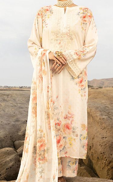 Almirah Off-white Lawn Suit | Pakistani Lawn Dress in USA- Image 1