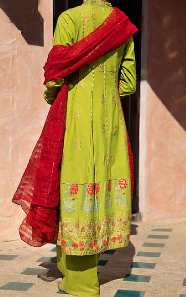 Almirah Salad Green Cambric Suit | Pakistani Lawn Suits- Image 2