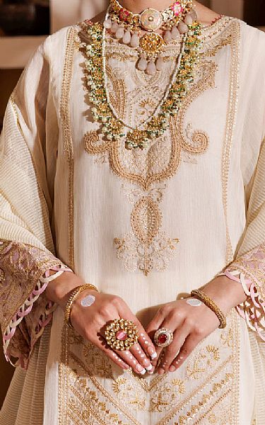 Almirah Off White Shimmer Suit | Pakistani Winter Dresses in USA- Image 2