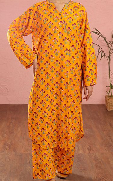 Almirah Mustard Lawn Suit (2 Pcs) | Pakistani Lawn Dress in USA- Image 1