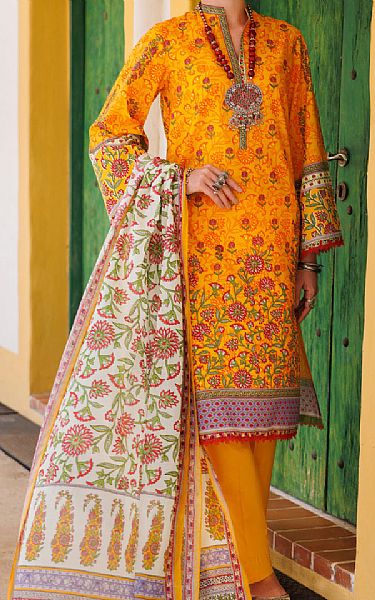 Almirah Mustard Lawn Suit (2 Pcs) | Pakistani Lawn Dress in USA- Image 1