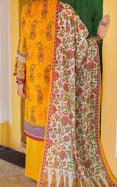 Almirah Mustard Lawn Suit (2 Pcs) | Pakistani Lawn Dress in USA- Image 2