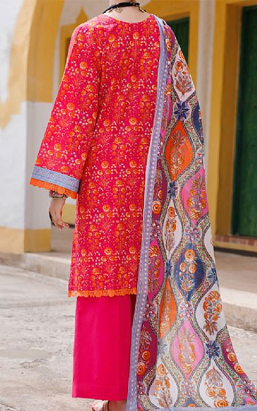 Almirah Ruby Red Lawn Suit (2 Pcs) | Pakistani Lawn Dress in USA- Image 2