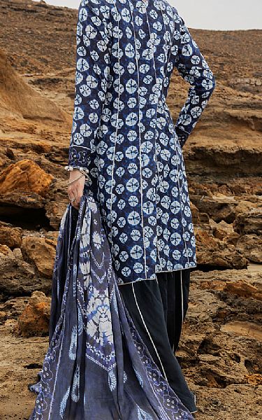 Almirah Navy Lawn Suit (2 Pcs) | Pakistani Lawn Dress in USA- Image 2