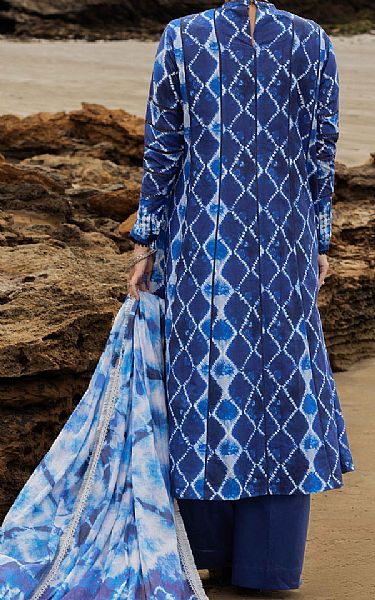 Almirah Denim Blue Lawn Suit (2 Pcs) | Pakistani Lawn Dress in USA- Image 2