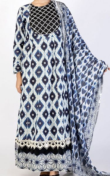 Almirah Off-white Lawn Suit (2 Pcs) | Pakistani Lawn Dress in USA- Image 1