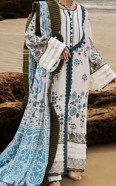 Almirah Off-white Lawn Suit (2 Pcs) | Pakistani Lawn Dress in USA- Image 1