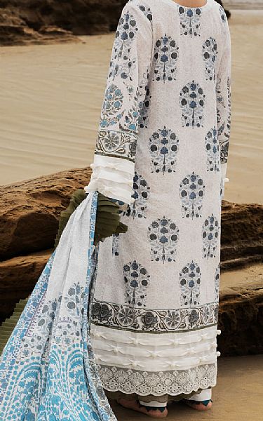 Almirah Off-white Lawn Suit (2 Pcs) | Pakistani Lawn Dress in USA- Image 2