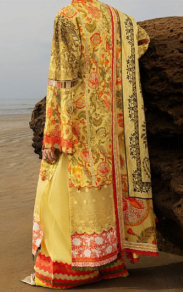 Almirah Sand Gold Lawn Suit (2 Pcs) | Pakistani Lawn Dress in USA- Image 2
